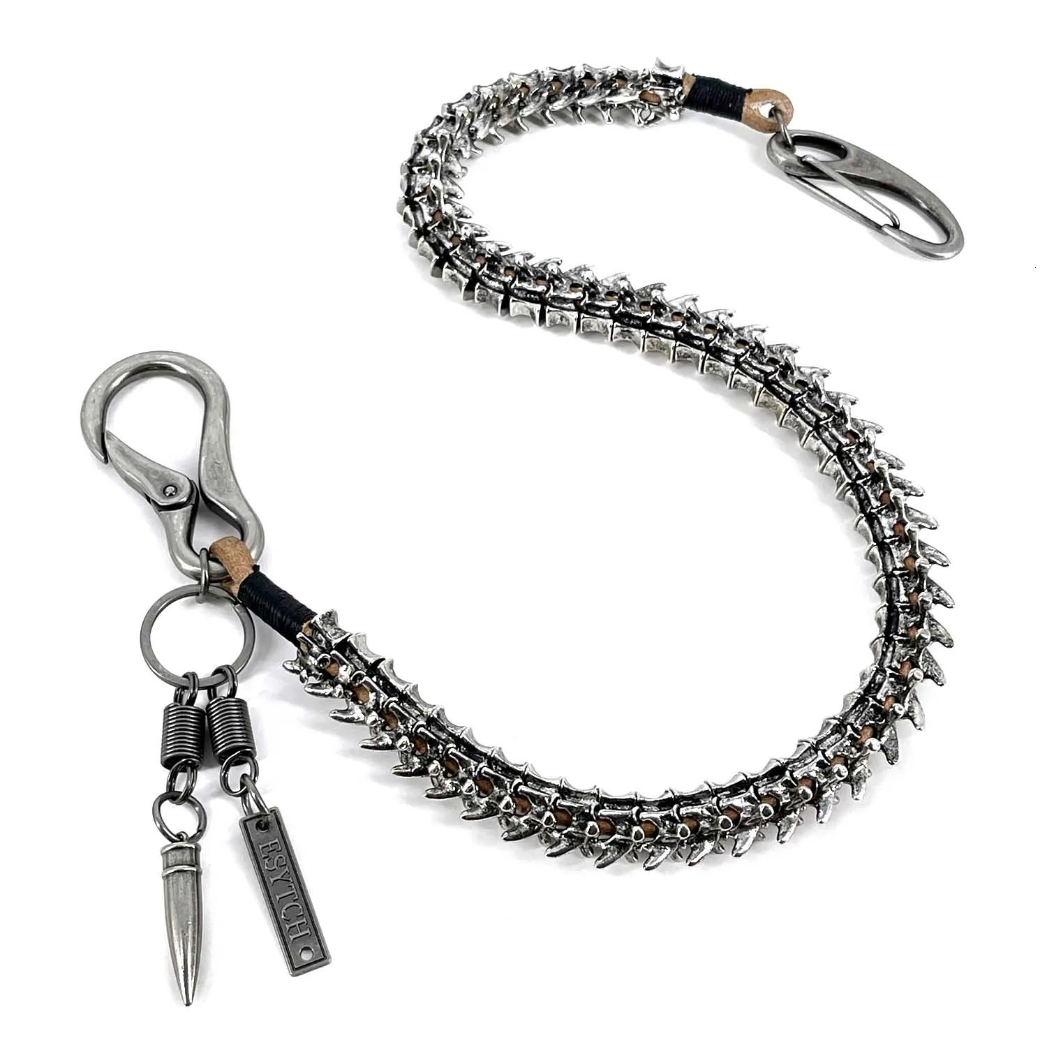 Sturdy punk rocker arm bicycle jeans pants chain stud keychain mens wallet chain 241115