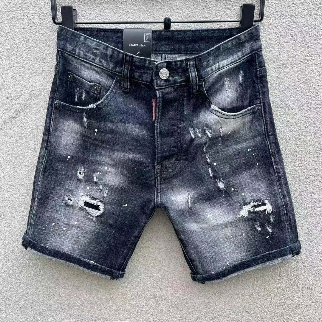 New Arrival Summer Mens Holes Denim Shorts Fashion Men Stylist Denim Jeans Slim Straight Pants Trend Mens Stylist Pants