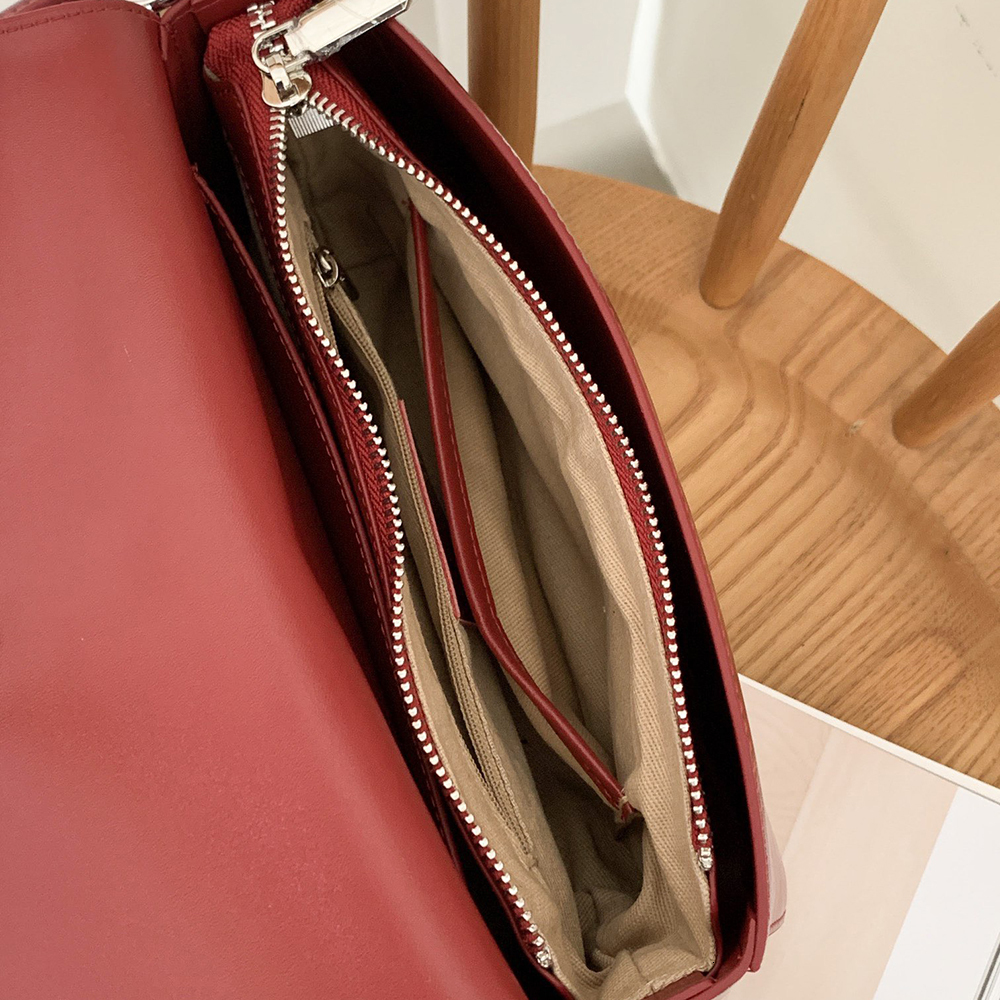 Handbag For Women Chain Retro Soft Leather Underarm Armpit Bags Solid Color Ladies Shoulder Bag dddmymoon