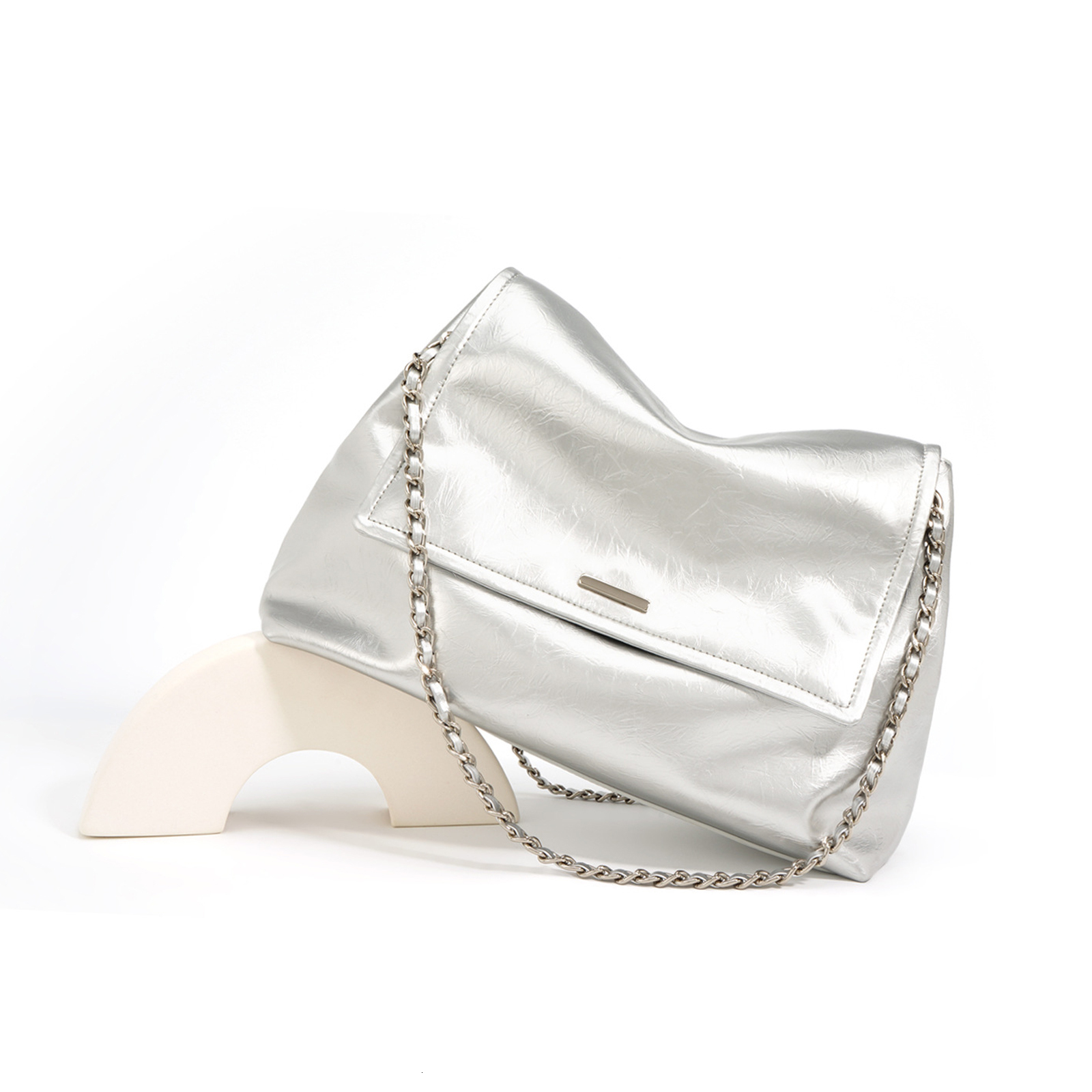 New Arrival Large Capacity Shoulder Tote High Grade Split Leather Women's Fashion Casual Crossbody Bag With Chain Strap dddmymoon