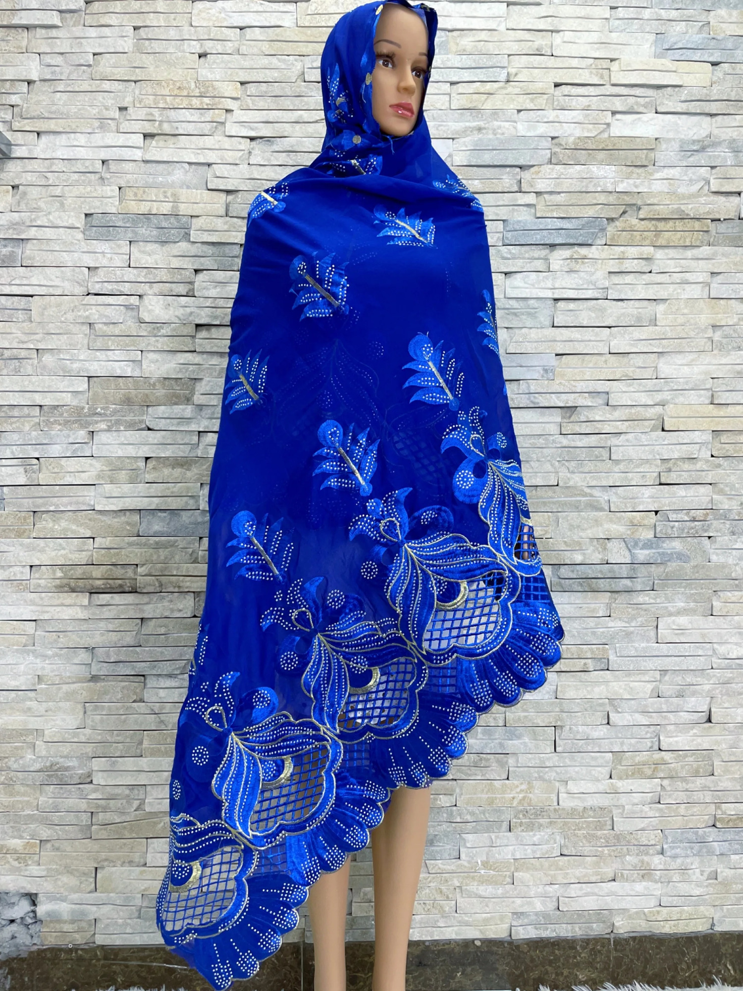 Spring Dubai Scarf For Muslim Women African Cotton Hijab Islam Hijab Pashmina Turban Headscarf Embroidery Shawls DR047 240402