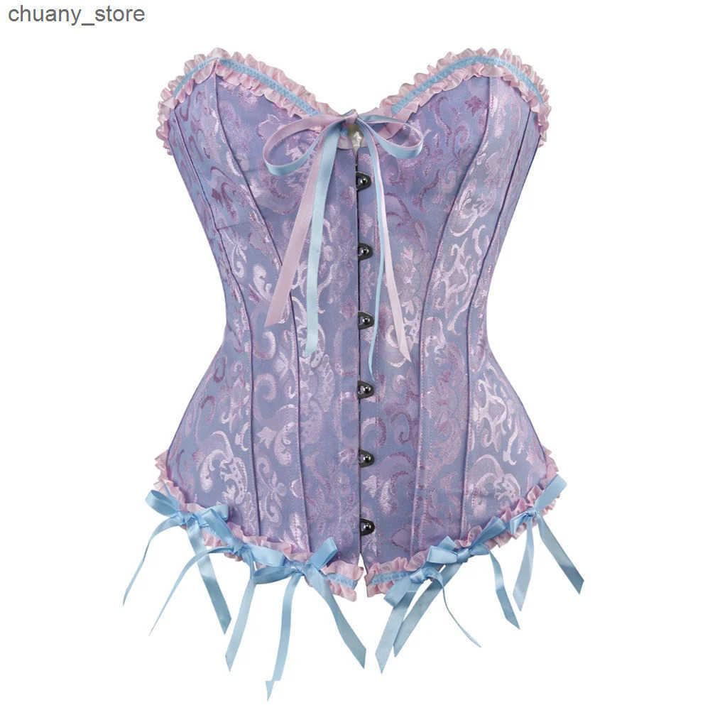 Belts Women Vintage Overbust Corset Tops Gothic Victorian Lace-up Boned Bustier Shapewear Slimming Waist Shaping Korset L240910