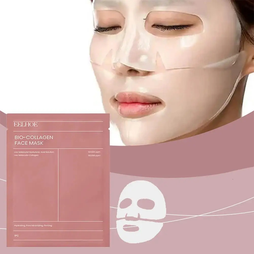 14Pcs Bio Collagen Face Mask Deep Hydrating Shrink Pores Moisturizing Refreshing Brightening Face Overnight Mask Skin Care 241115