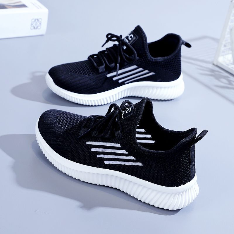 Women's white casual summer breathable sports women's lightweight and comfortable soft soled mesh shoes