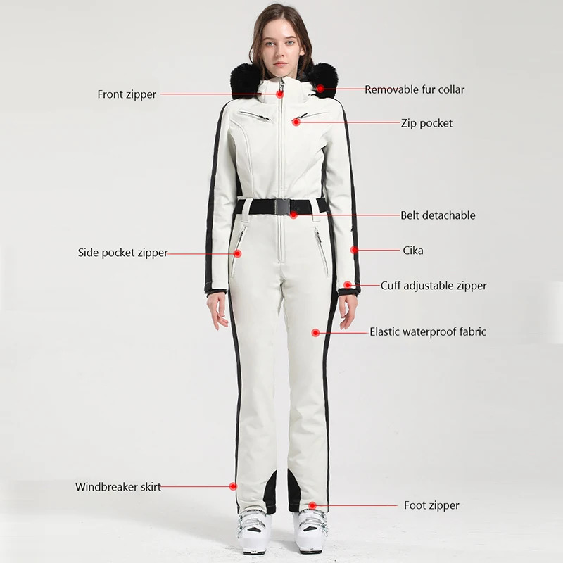 2025 One-Piece Suit Women Warm Outdoor Snowboard Jacket Overalls Ski Set Jumpsuits Windproof Waterproof Tre De Esqui