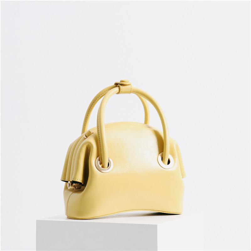 Women's Genuine Leather Handbag - Retro Fashion Cowhide Clip Catfish Bag for Spring & Summer