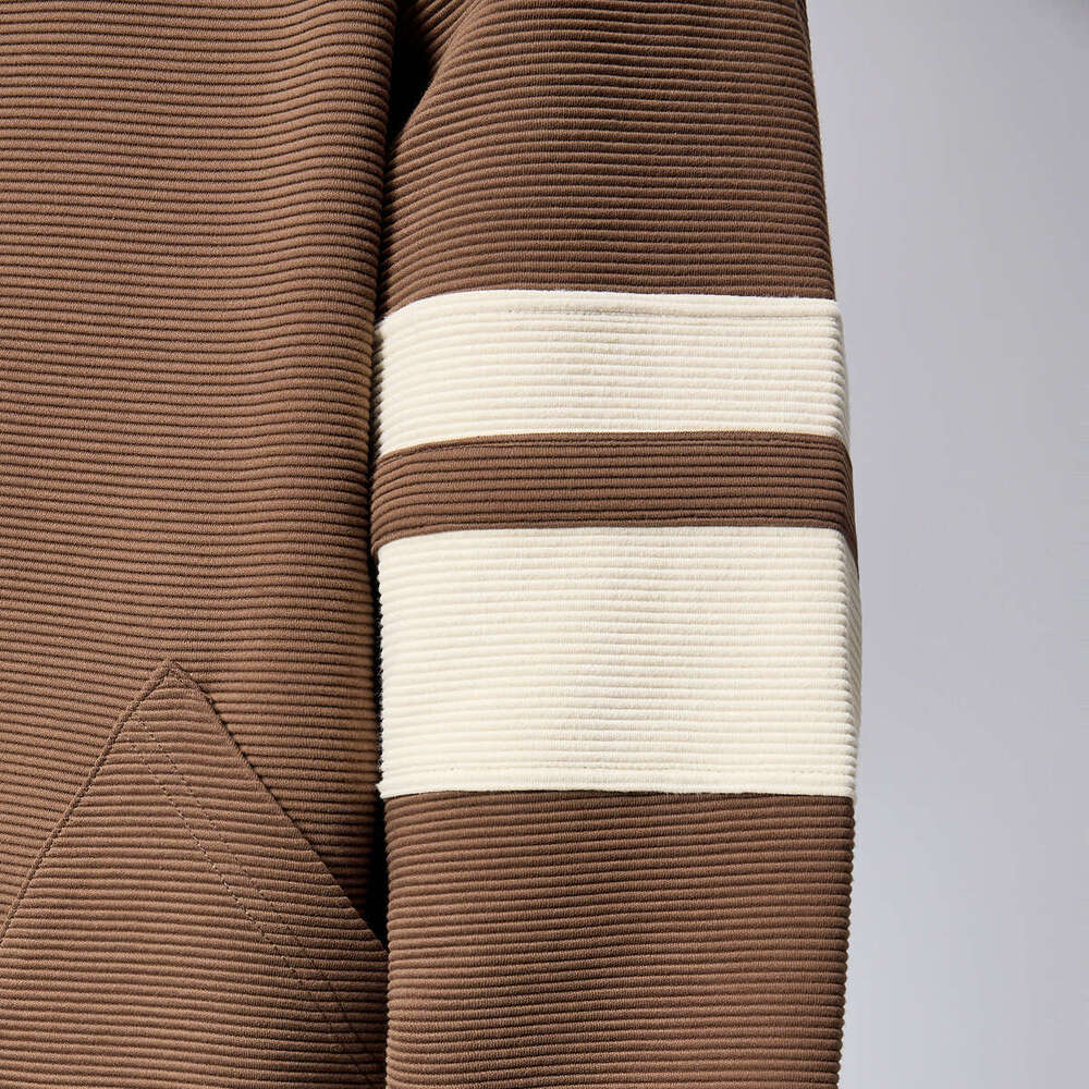 Momaike 350G Striped Texture Hoodie Cardigan For Men, 2024 Autumn New Style, Simple Contrasting Color Men's Coat 55549