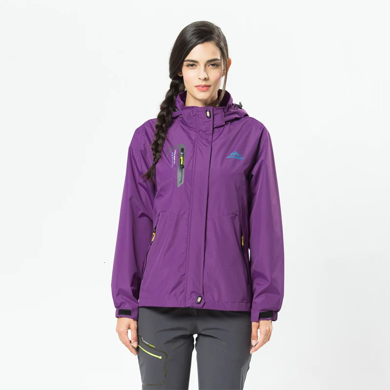 TRVLWEGO Womens Autumn Waterproof Rain Jacket Camping Lightweight Raincoat Hooded Hiking Softshell Windbreaker Coats 241114