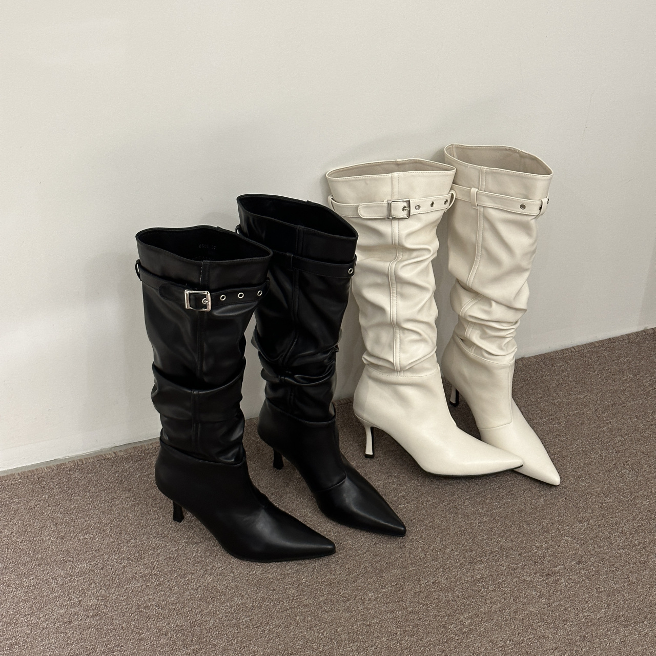 Women's Versatile Autumn/Winter Pointed Thin Heel High-heeled Boots.