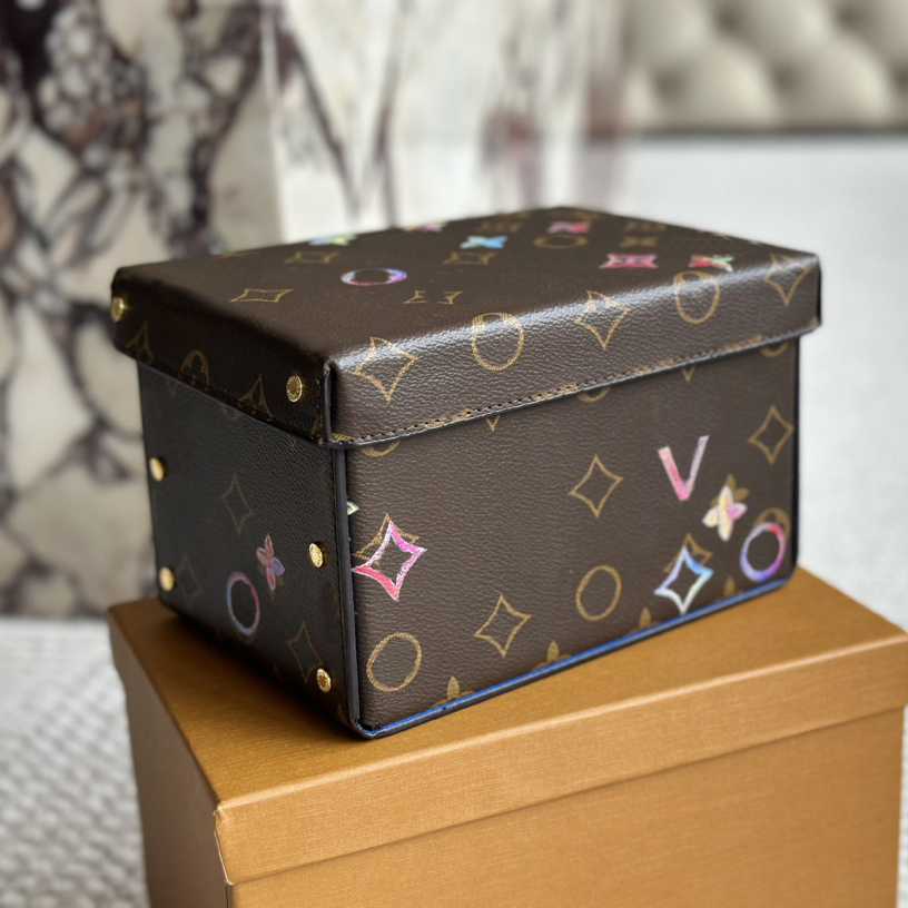 Classic-printed Leather Cosmetic Box Women Luxurys Designers Bags Totes Handbag Wallets Messenger Purse Card Holder pouch Household storage cases 20cm