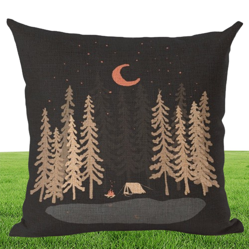 shabby chic home decor winter mountain cushion cover camp throw pillow case for sofa chair outdoor scenic pillowcase 45cm cojine7201583