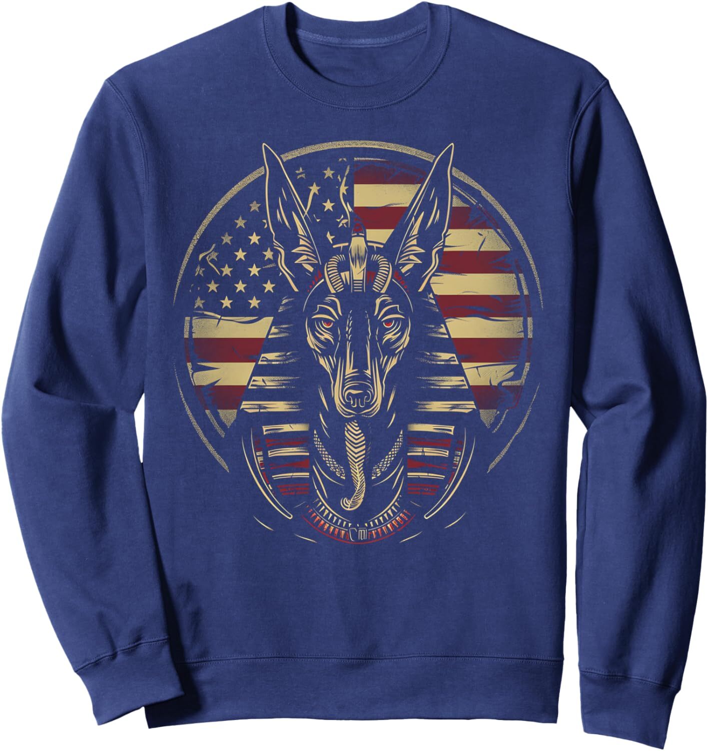 Long Sleeve Shirts for Men sweatshirt Anubis Egyptian God Ancient Egypt Mythology USA Flag Graphic Sweatshirt T shirt Tee Streetwear Casual tops cloth