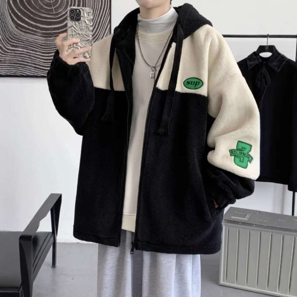 Men's Outerwear And Winter, Teenage With Thickened Lamb Wool, For Junior High School Students, Boys' Autumn Clothing, Men's Clothing