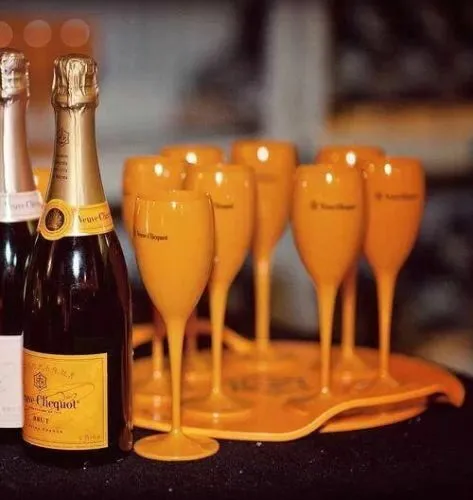 6 X Champagne Orange Flutes New Parties and Picnics Acrylic Unbreakable Wine Cups