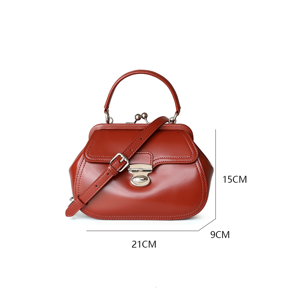 Niche Design Women's Bags Top Handle Genuine Leather Crossbody Hand Bag With Clip dddmymoon