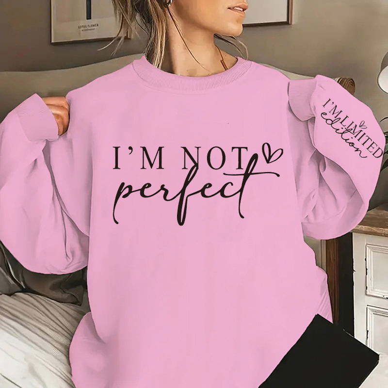 Designer's new loose fit I'm Not round neck sports shirt with letter print casual style for women, suitable for winter and autumn wear