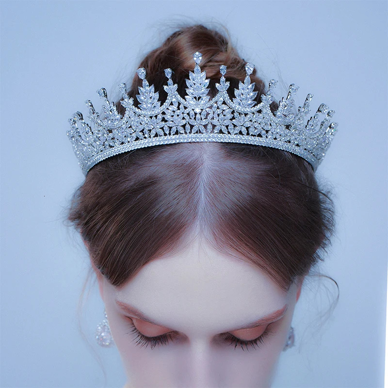 Gorgeous Crystal Crown Rose Gold Headpiece Wedding Zirconium Stone Jewelry from Europe and America 241115