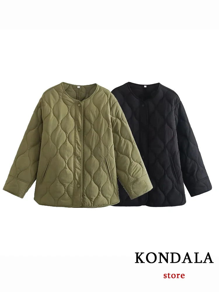 TRAFZA Streetwear Armygreen Oversized Long Jacket Sleeve O Neck Single Buttons Autumn Winter Coats Casual Outwears 241115