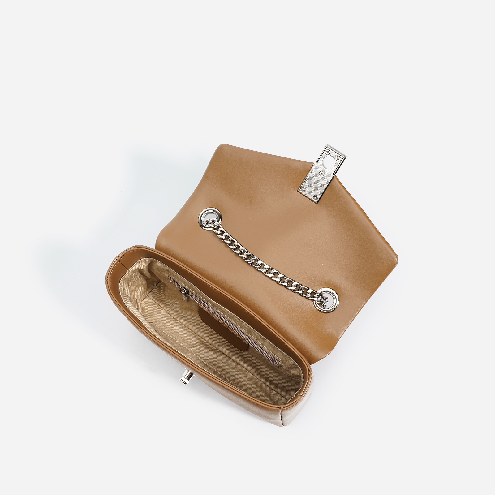 Solid Color Simple Small Leather Square Bag For Women Chain Shoulder Fashion Ladies Crossbody Bags dddmymoon