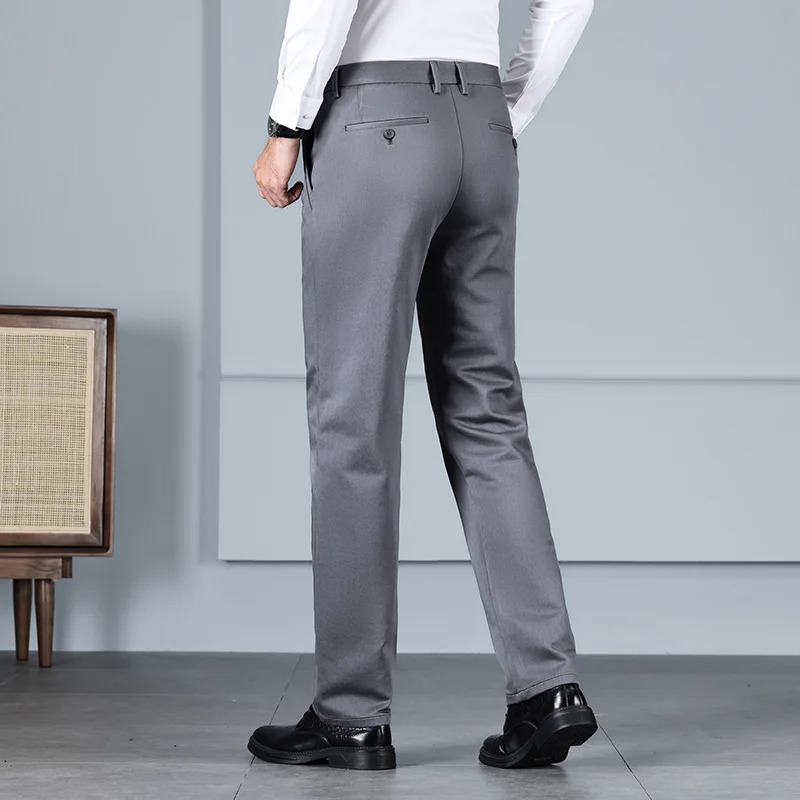 Cotton elastic suit mens highend highquality formal clothing business casual pants loose straight waist ultrathin 241115
