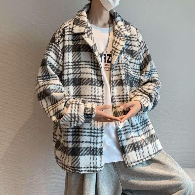 Men's Xiaoxiang Style Woolen Fabric Autumn And Winter Trendy Brand Loose Casual Jacket Men's Coat