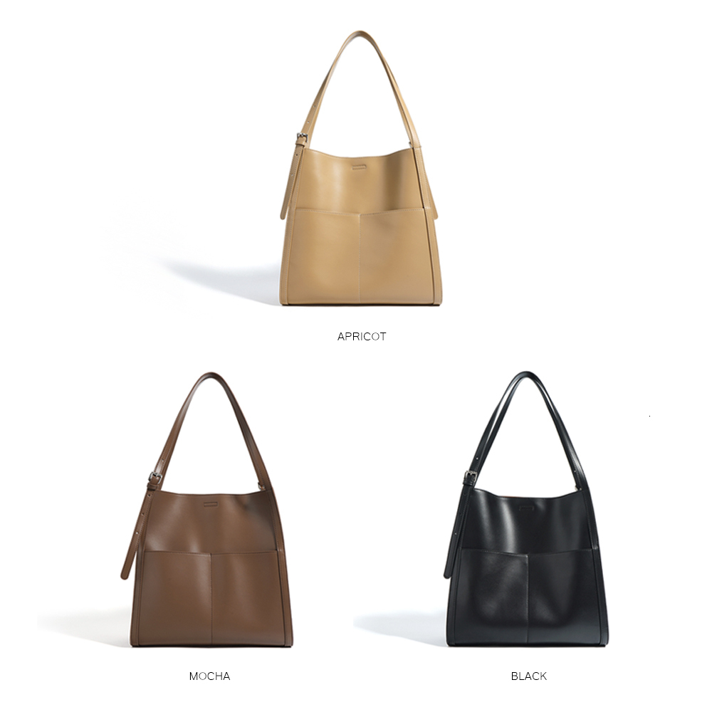 Large Capacity Genuiine Leather Tote Simple Designer One Shoulder Bags For Women Fashion Purse And Handbag Bucket Bag dddmymoon
