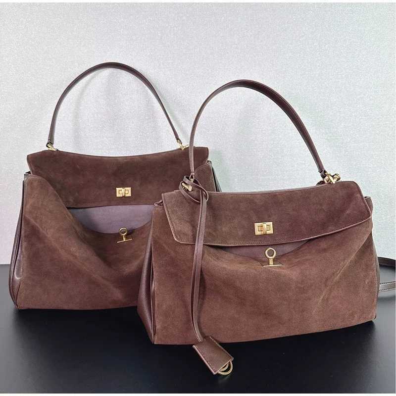 Single-shoulder bag Fi Wen Handbags Luxury Brand Suede Leather Totes Bag Lady Shoder Bags Crossbody Bag Adjustable Strap Cluh Purse Z241115