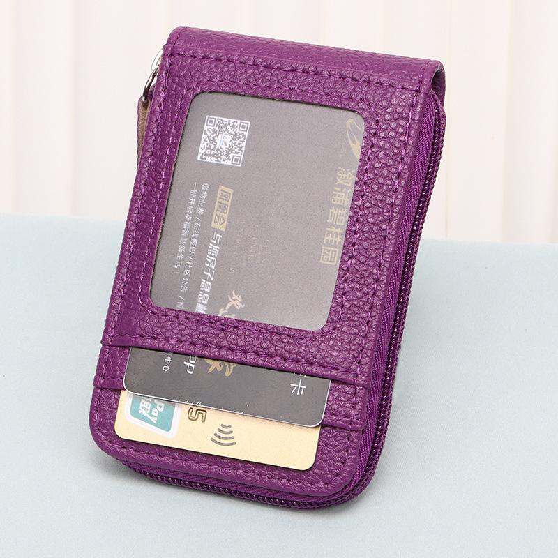 Designer's New Organ Bag Korean Version Portable Women's Short Bank Cover Business Card Clip Zipper Vertical Handbag