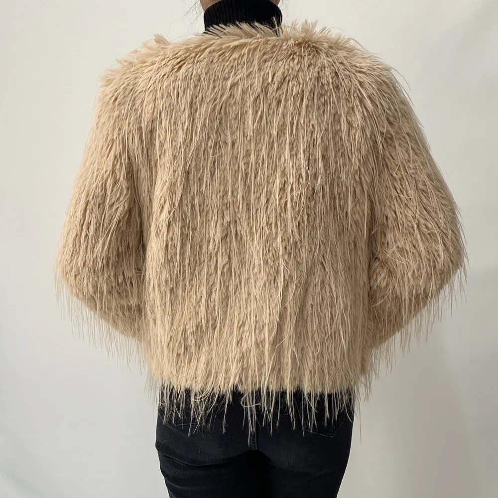 2023 Springtime Fur Coat Women High Quality Fashion Faux Fur Coat Artificial Raccoon Braid Short Jacket 241115