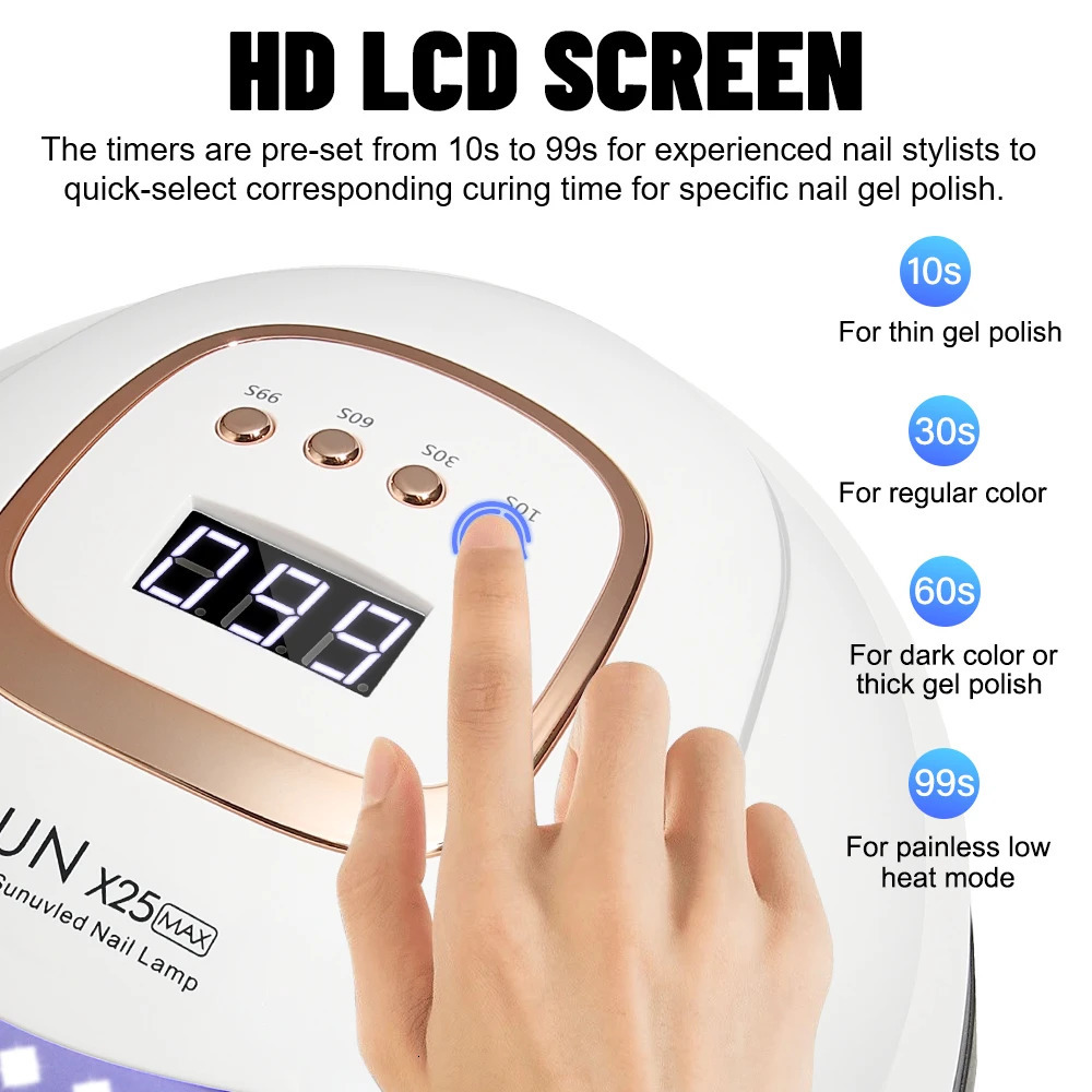 LED Nail Lamp 380W for Gel Nails Fast Curing Dryer with 81 LEDS 4 Timers Professional UV Light Home Salon Art Tools 241114