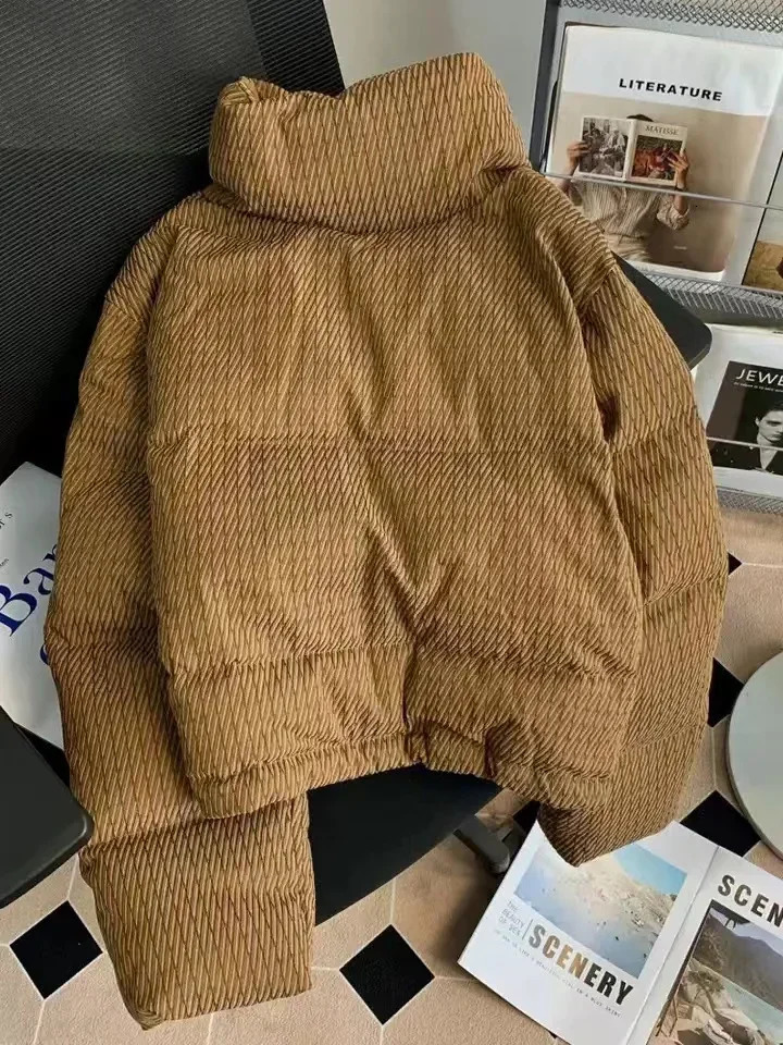 2024 Korean Fashion Parkas Winter Coat Women Standing Collar Short Thick Cotton Casual Loose Jacket Clothing Top Outerwear 241115