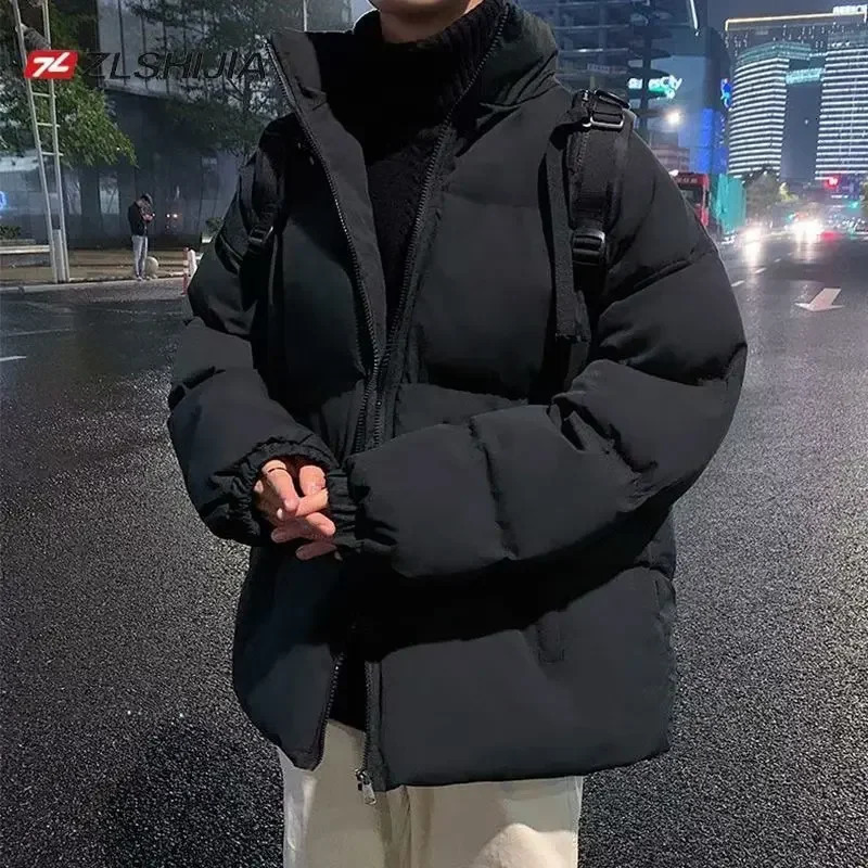 Winter Cotton Padded Coat Mens Thickened Warm Puffer Jacket Sporty Casual Trendy Cool 241115