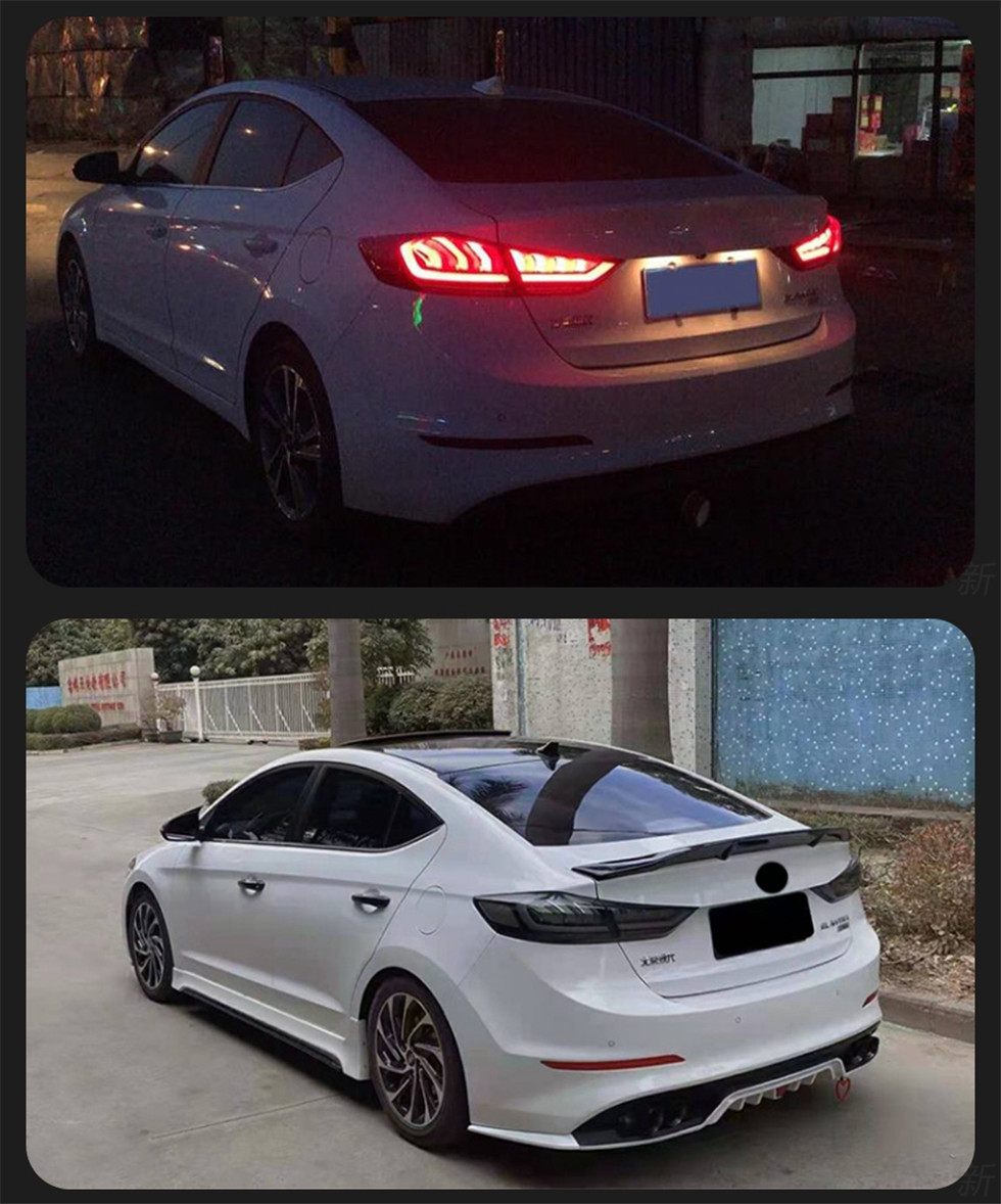For Hyundai Elantra 20 16-20 19 LED Tailights Turn Signal Light Brake Lights Driving Lamp Reversing Lamp Rear Lamp