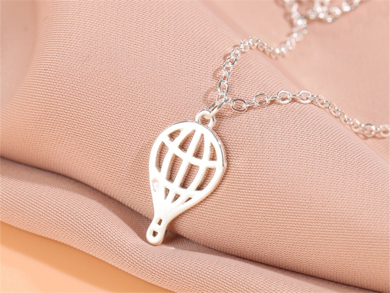 10PCS Cute Stainless Steel Hot Air Balloon Pendant Necklace Cartoon Outdoor Creative Charm Chain Choker for Women Girl