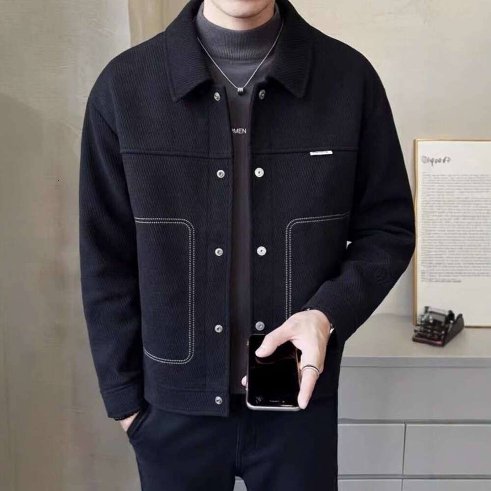 Men's Casual Autumn Winter New Cool And Trendy Brand Jacket Men's Short Style Lapel Slim Fit Versatile Top