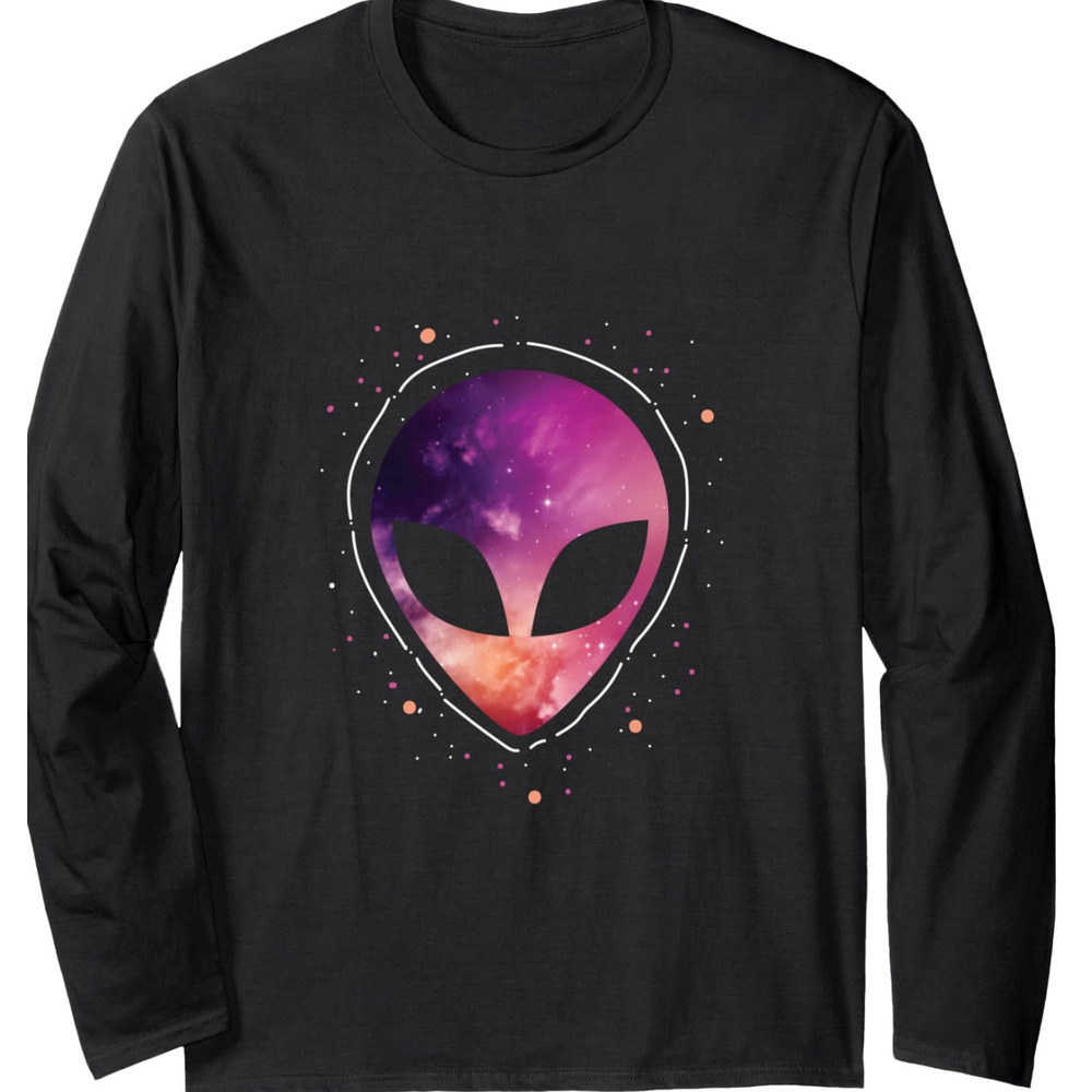 Long Sleeve Shirts for Men sweatshirt Starry Sky Cool Alien Head Cute Funny Gift Long Sleeve Tee Streetwear Casual tops clothes fashion