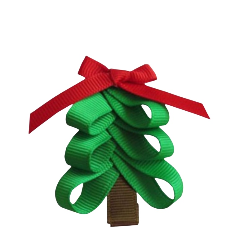 Girls Baby Christmas Tree Hair Clip Accessories Kids Children's 2 Inch Bows Flower Headband Renda Bowknot Hairpin Xmas Barrettes Headwear 10PCS H