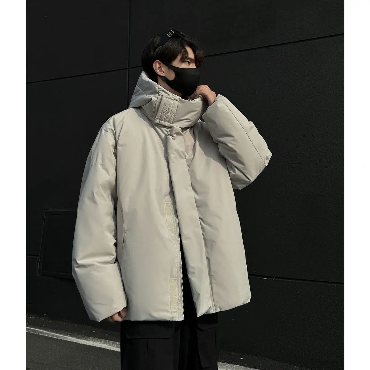 High Quality Cotton Padded Snow Coat Men Oversize Male Winter Parkas Loose Comfortable Solid Color Hooded Clothing 241115