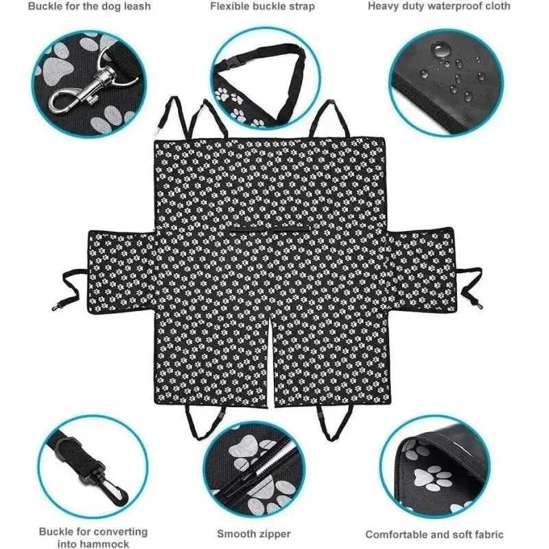 Dog Car Seat Covers Waterproof Pet Dog Car Seat Cover Protector Printed Scratchproof Car Back Seat Cover Protector Pad with Printing for Dogs Travel z