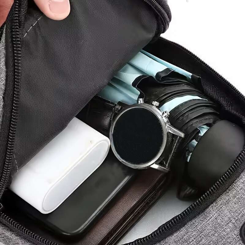 Men's Waterproof Nylon Crossbody Chest Bag - Casual Sports & Travel Sg with Zip Closure, Fashionable ing Detail