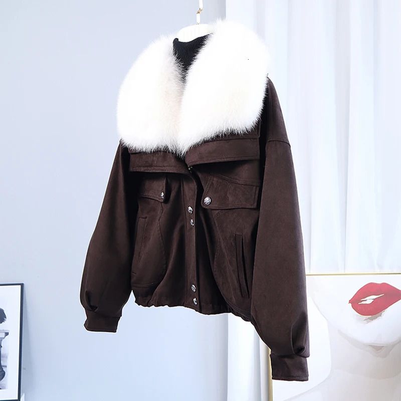 2024 Winter Puffer Jacket Women Short Real Fur Leisure Time Warm 90 White Duck Down Coat Female Parkas Waterproof 241115