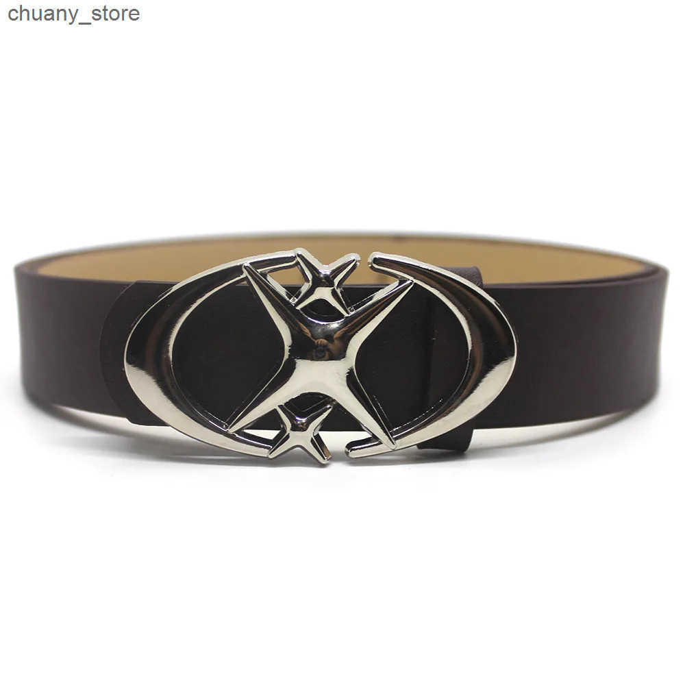 Belts Vintage Men Women Punk Cross Star Buckle Belt Design Metal Gothic Y2k Belt Pu Leather Waistband Jeans Pants Decorative Belt L240910