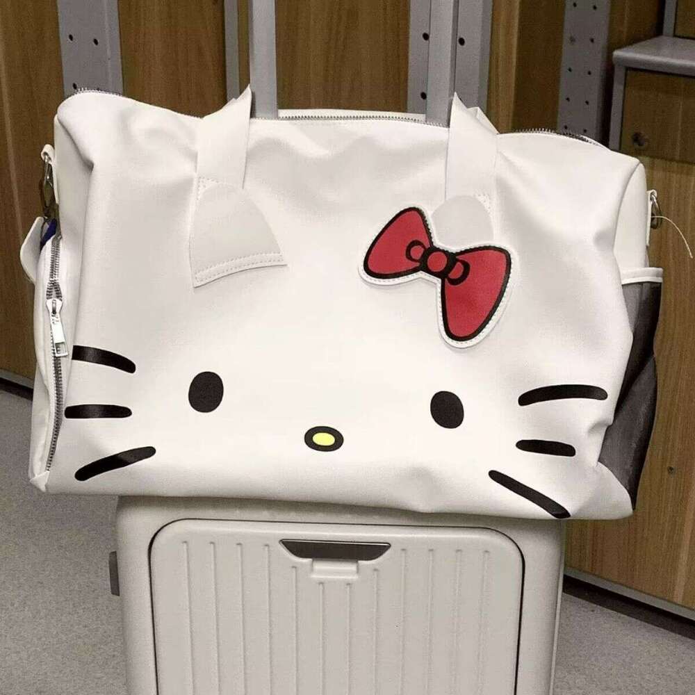 1pc Licensed Cartoon Large Tote Bag - Cute Bow Design, PU Shoulder Crossbody Straps, Spacious Interior, Perfect Gym, Travel, and Daily Use, Ideal Gift