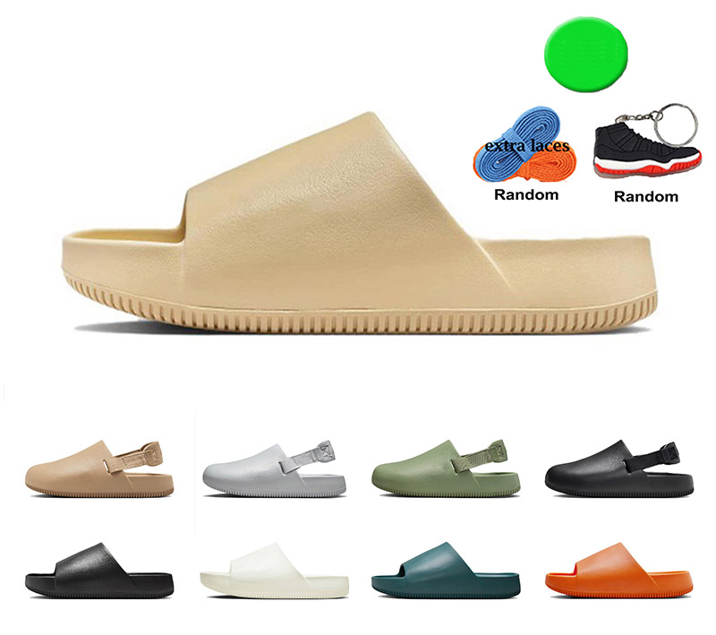 Calm Slides Mens Slippers Womens Designer Flip Flops Calm Mule Sail Sesame Beach Sports Scuffs Black Green Red Men Women Sandals Size 36-45 Eur