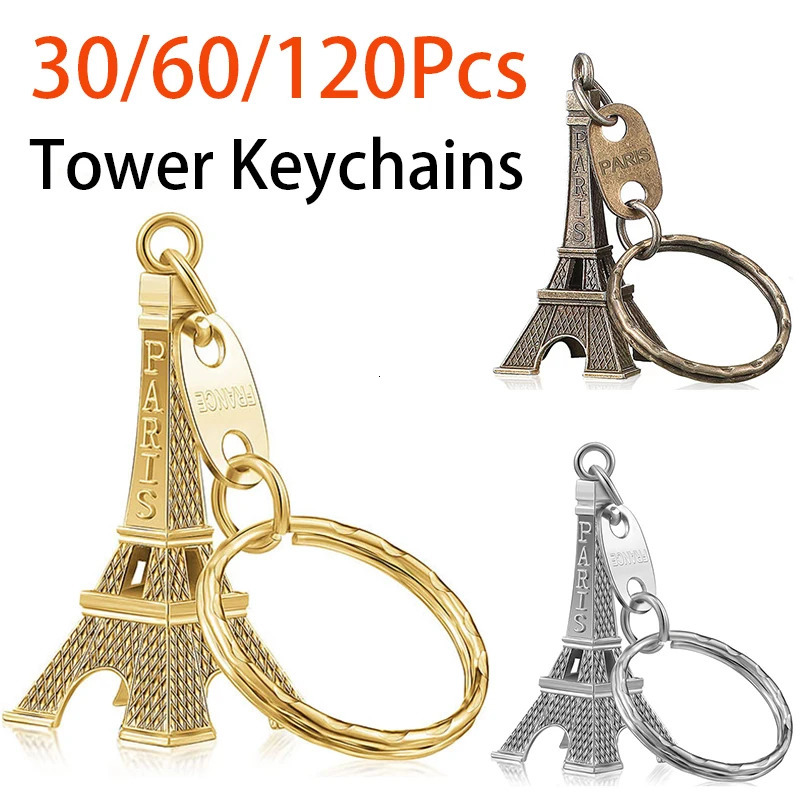 30/60/120 Eiffel Tower Zinc Keychains 3D French Souvenir Gift Keychains Small Gift Keychains 241115
