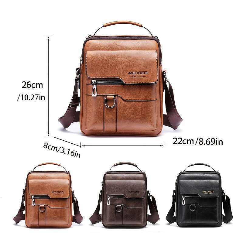 Men's Genuine Leather Crossbody Shoulder Bags Vintage Handbags Business Bag