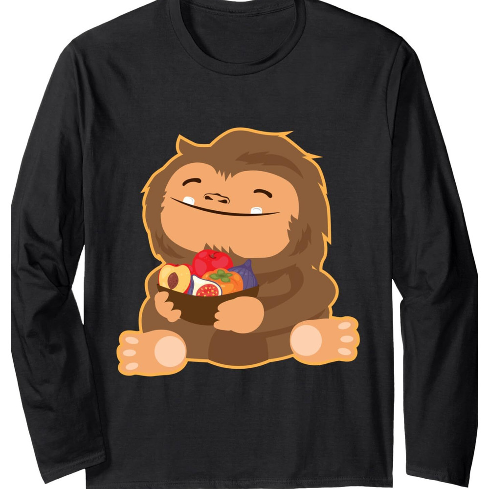 Long Sleeve Shirts for Men sweatshirt Baby Bigfoot Loves Fruits Fruit Lover Vegan Gift Long Sleeve T-Shirt T shirt Tee Streetwear Casual tops clothes 