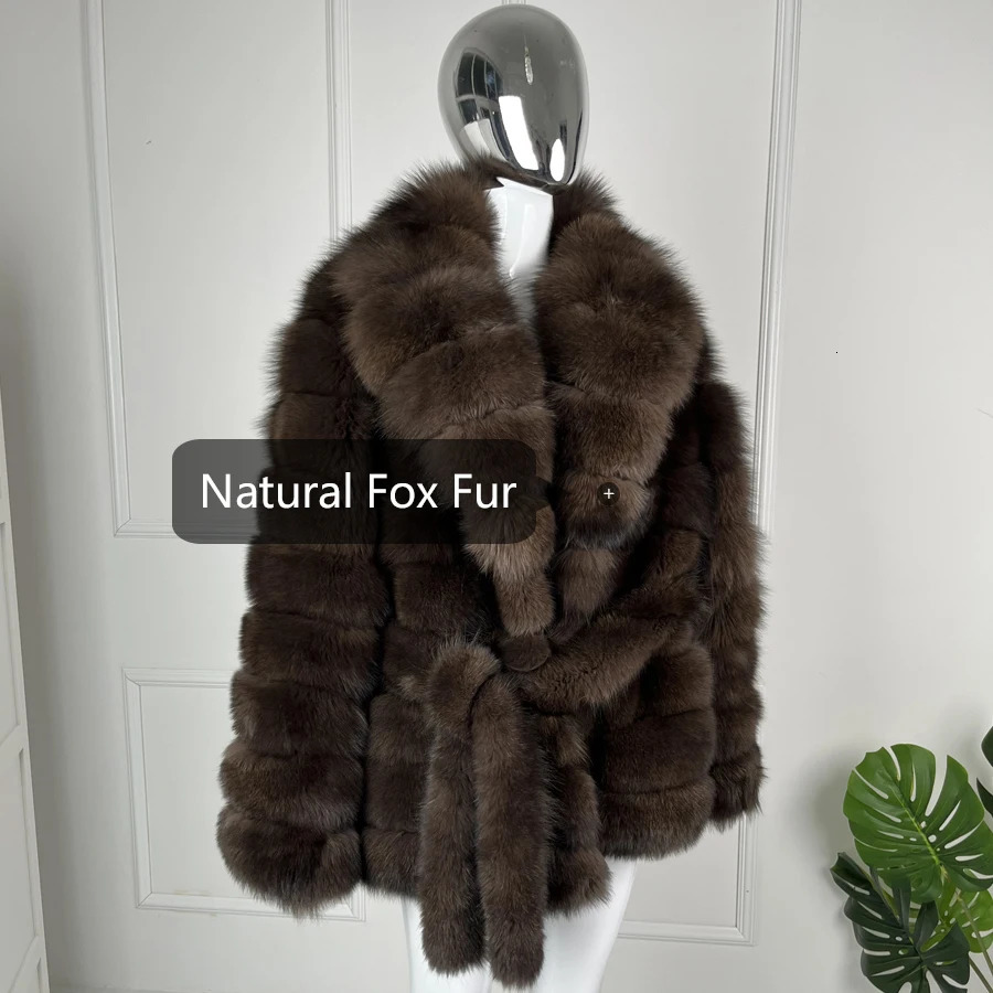 A real fox fur coat a natural fur coat suitable for s winter Coats for women warm high-quality ious real fur leather jacket 241115
