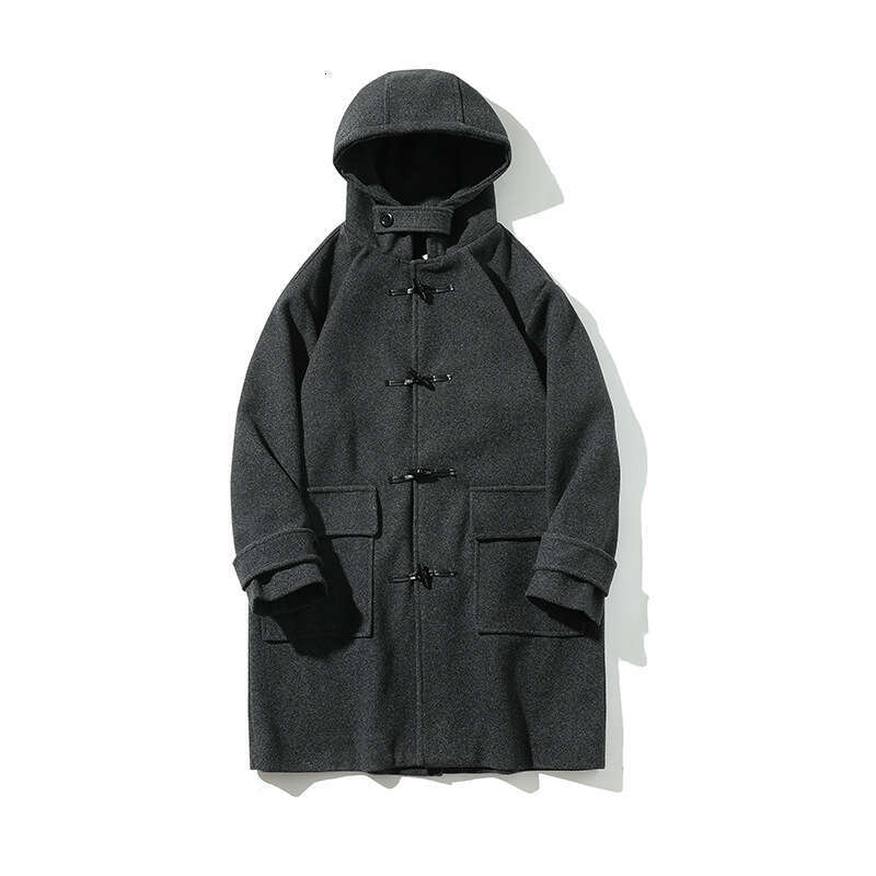 2025 Autumn And Winter Trend Versatile Casual Cool Loose Windbreaker Medium Long Woolen Coat For Men