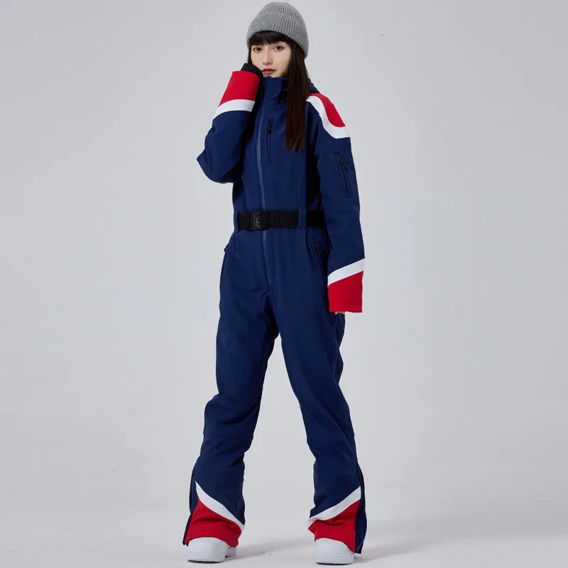 New One-Piece Suit Winter Slim Double Snowboarding Outdoor Waterproof Warm Ski Equipment Snow Clothes Snowsuit Women